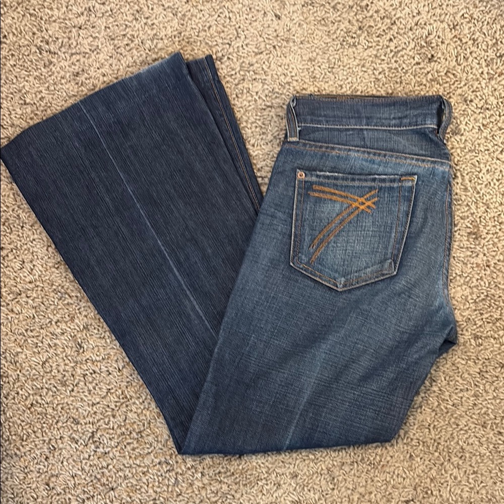 7 For All Mankind Blue Flare Jeans